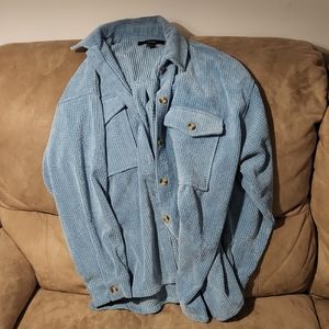 FOREVER 21 Women's Blue Corduroy Jacket